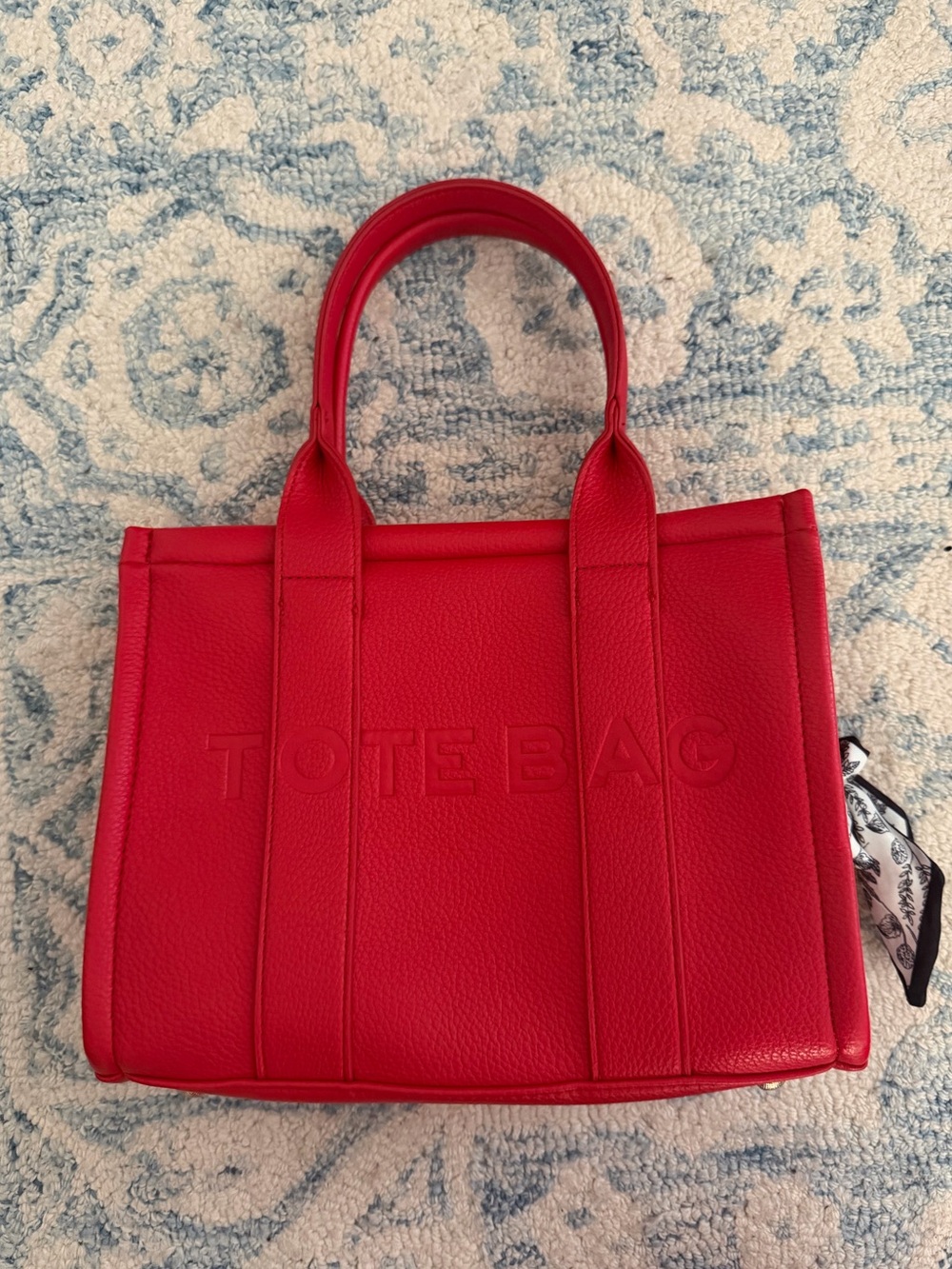 Marc Jacobs Red Tote Bag with Top Handles